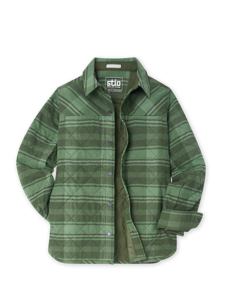Stio Buckhorn Insulated Snap Shirt - Womens Pine Forest Plaid / S