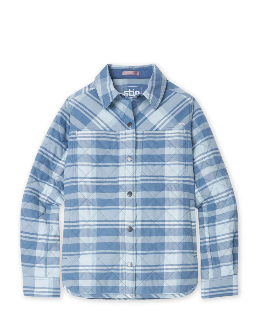 Stio Buckhorn Insulated Snap Shirt - Womens Sturdy Blue Plaid / M