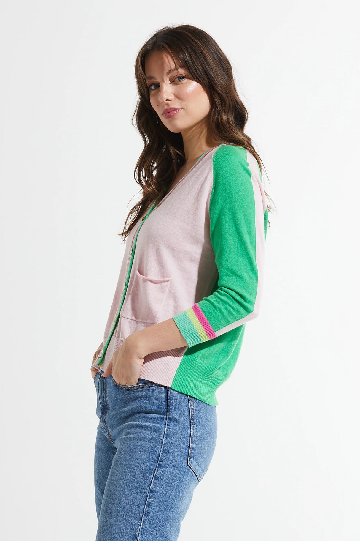 ZAKET & PLOVER Stripe Trim Cardigan - Womens