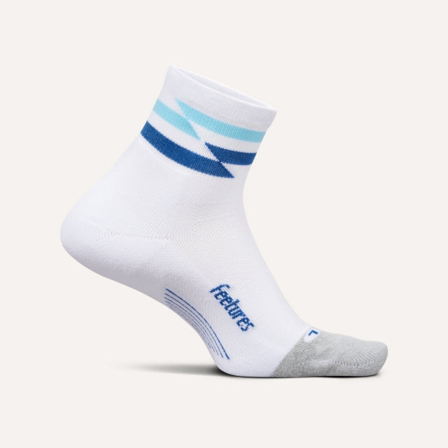 Feetures Elite Light Cushion Quarter - Mens White Track / S