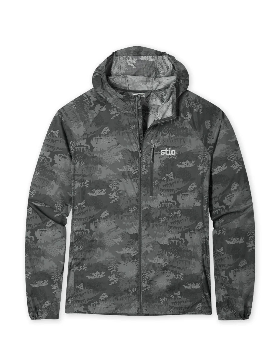 Stio Second Light Windshell - Mens Boundary Black Whitebark Camo
