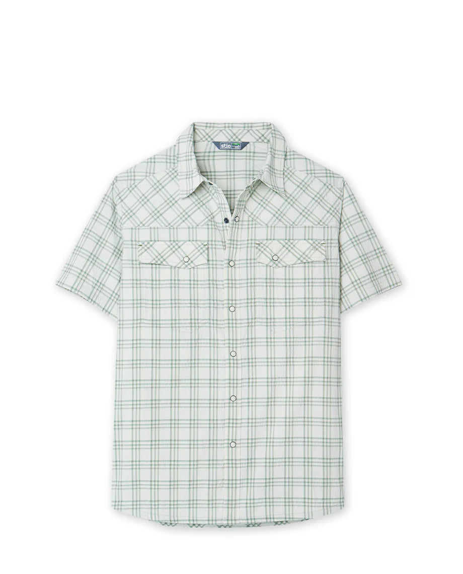 Stio Eddy Coast Shirt Short Sleeve - Mens Sage Flats Plaid
