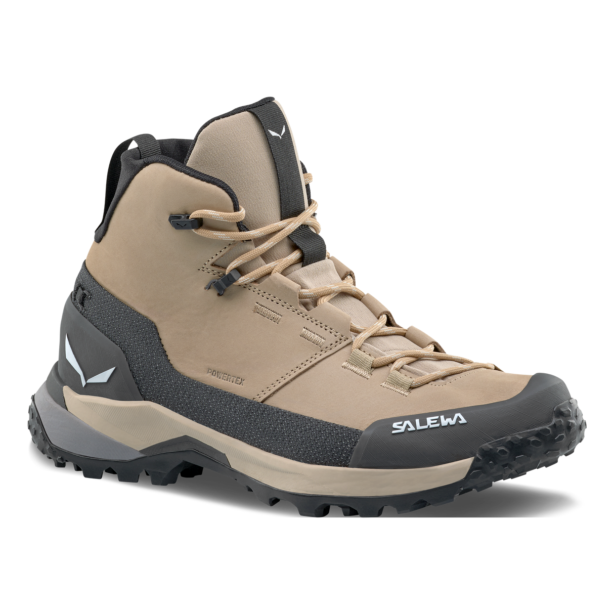 Salewa Puez Leather Mid PTX - Womens Quicksand/Onyx