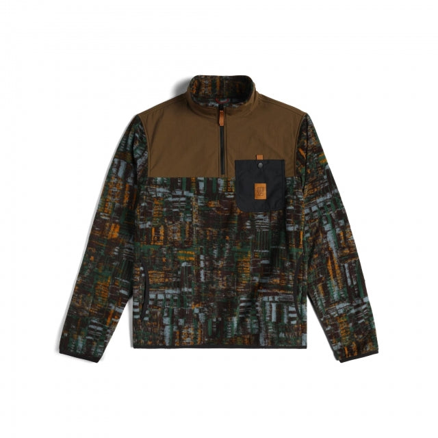 Topo Designs Vista Quarter Zip Lightweight Fleece - Mens Forest Halfpipe