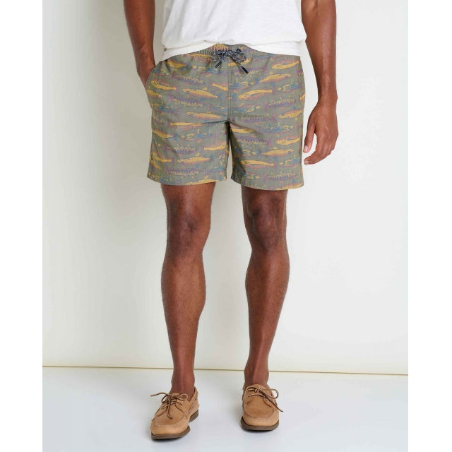 Toad & Co. Boundless Pull-On Short - Mens Olive Trout Print / M