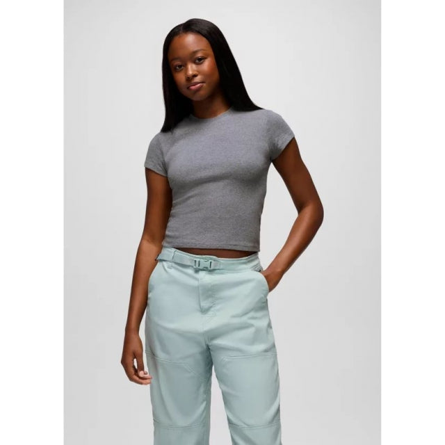 Prana Lotus Short Sleeve Tee - Womens Heather Grey