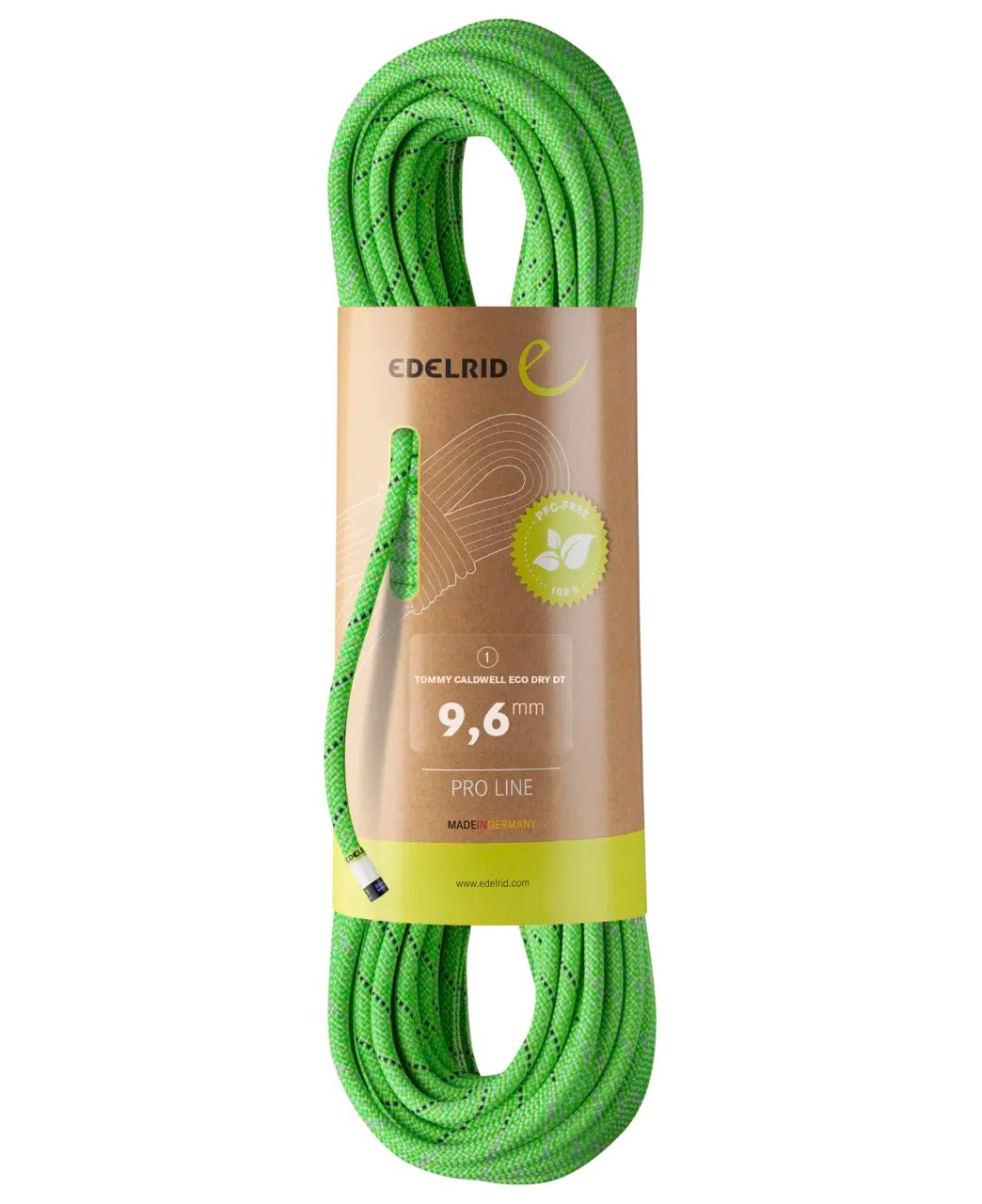 Edelrid 9.6mm Tommy Caldwell Eco Dry DuoTec Green / 60M