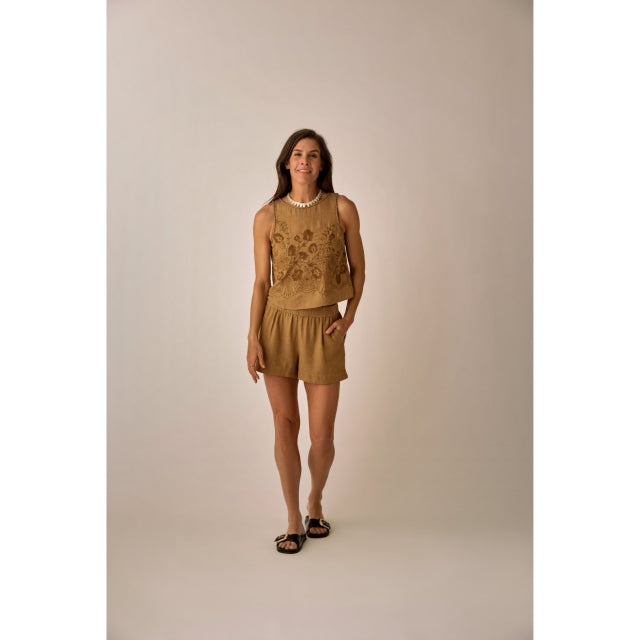 Carve Designs Lou Linen Tank - Womens Golden Chambray