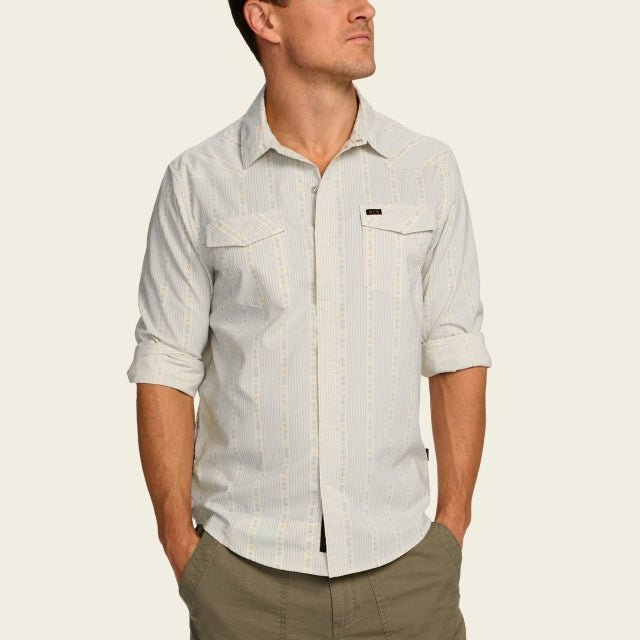 Howler Brothers H Bar B Tech Long Sleeve - Mens Mosquero Stripe: Off White / XL