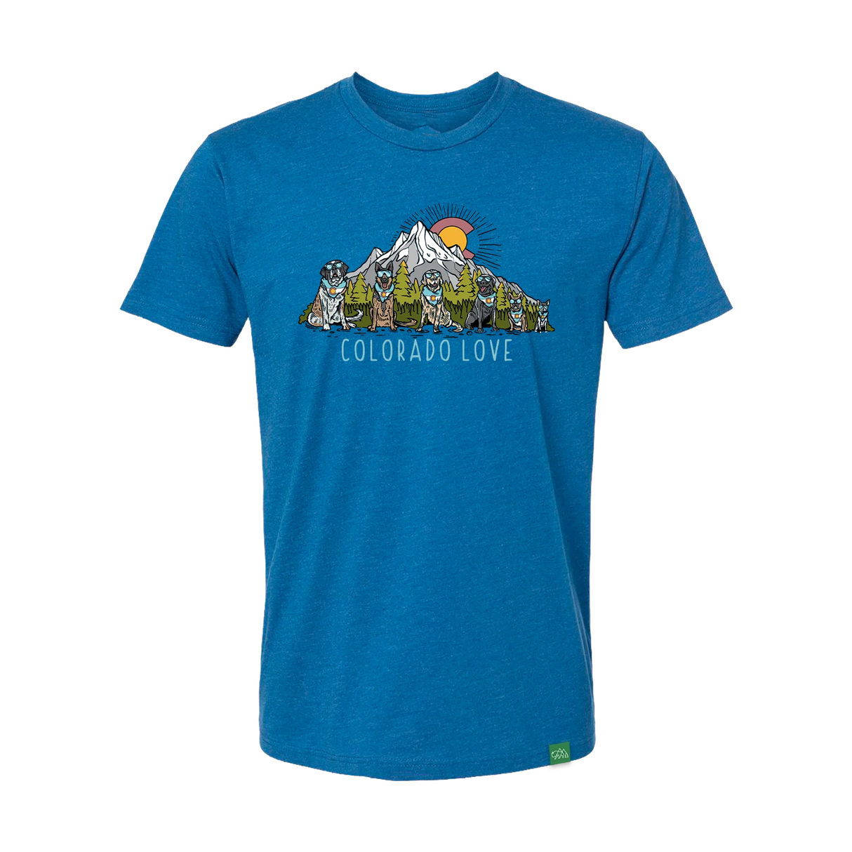 Wild Tribute Colorado Love Tee - Neptune Logo Heather Cool Blue
