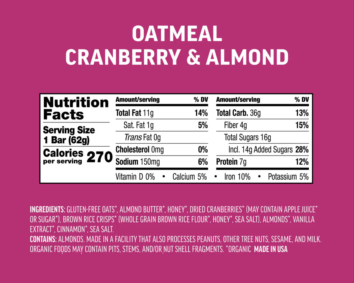 Kates Real Food Oatmeal Cranberry & Almond