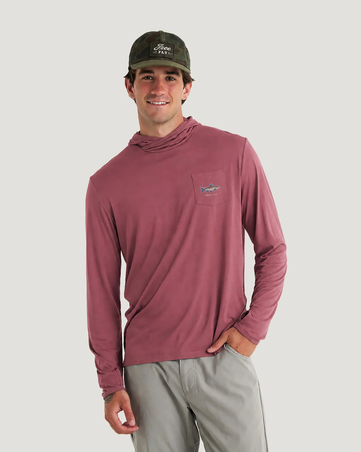Bamboo Lightweight Graphic Hoodie - Osprey Catch - Men's