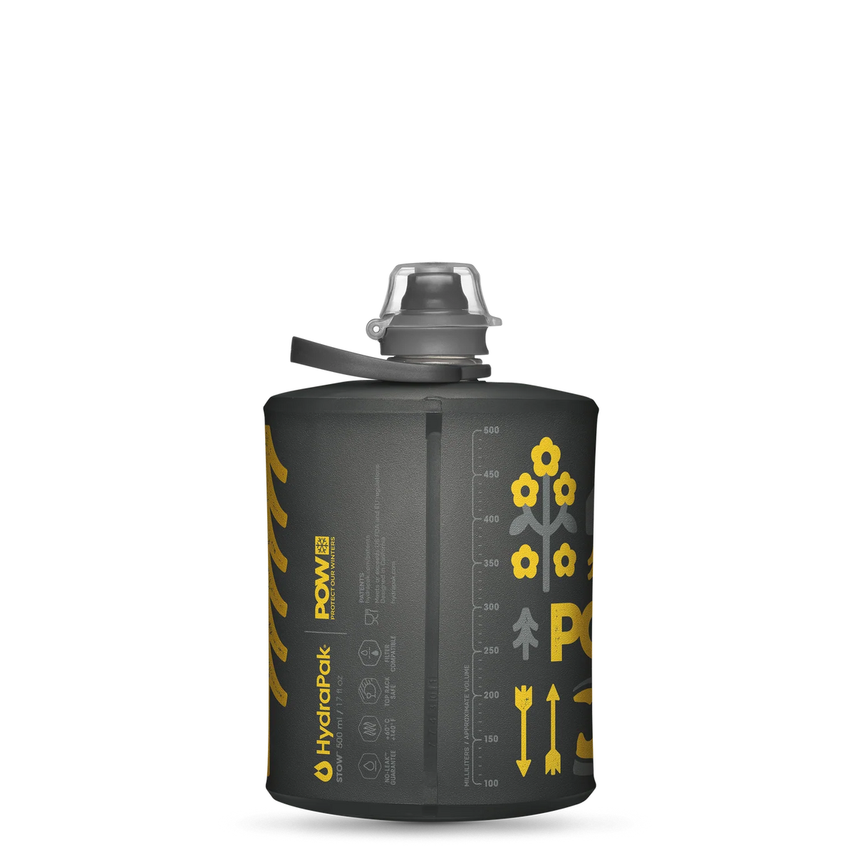 Hydrapak Stow 500ml Protect Our Winters Mammoth Grey