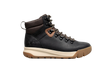 Women's hiking boot in brown and black leather. Inside view