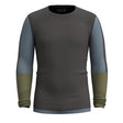 Smartwool Intraknit Thermal Merino Base Layer Colorblock Crew - Mens CHARCOAL-WINTER MOSS / S