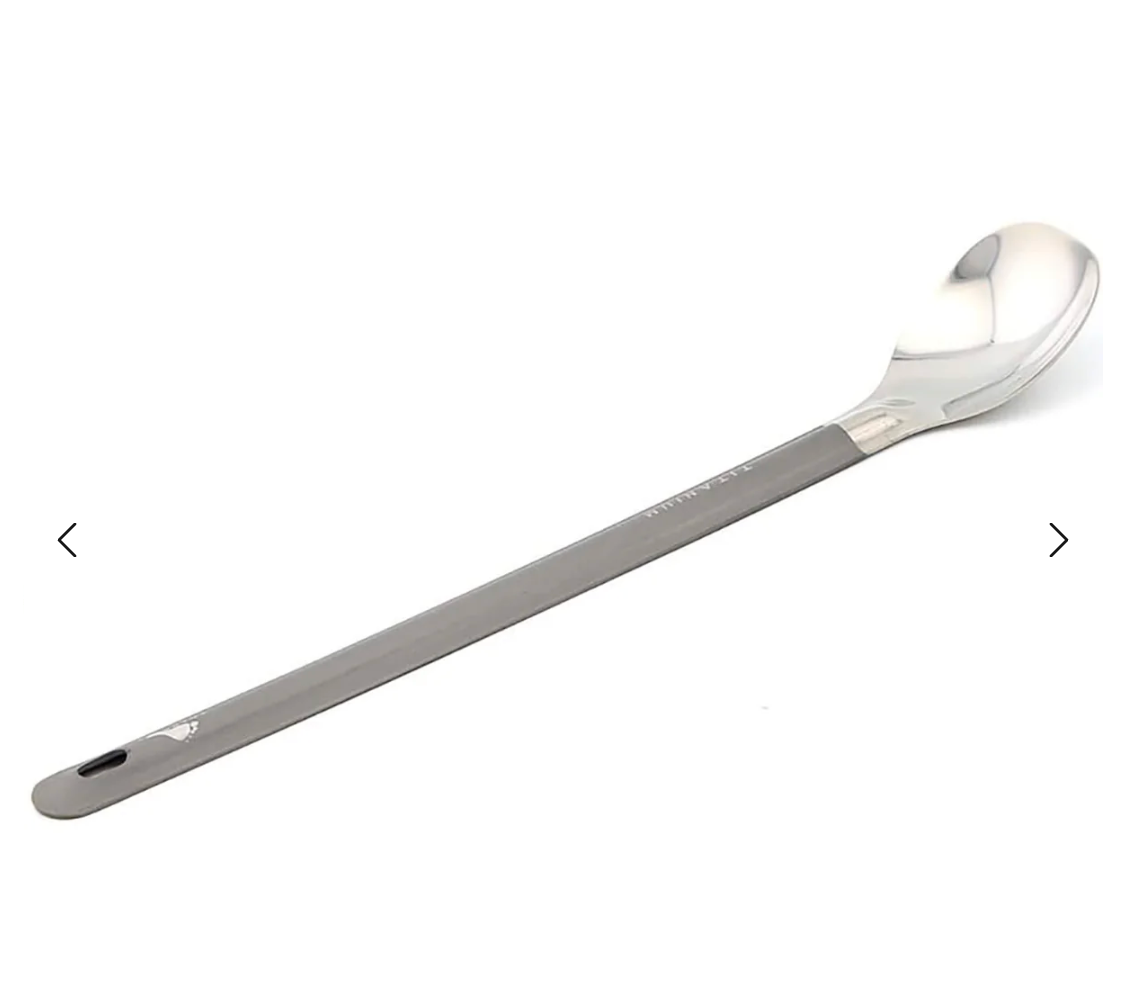 TOAKS Outdoors Titanium Long Handle Spoon with Polished Bowl