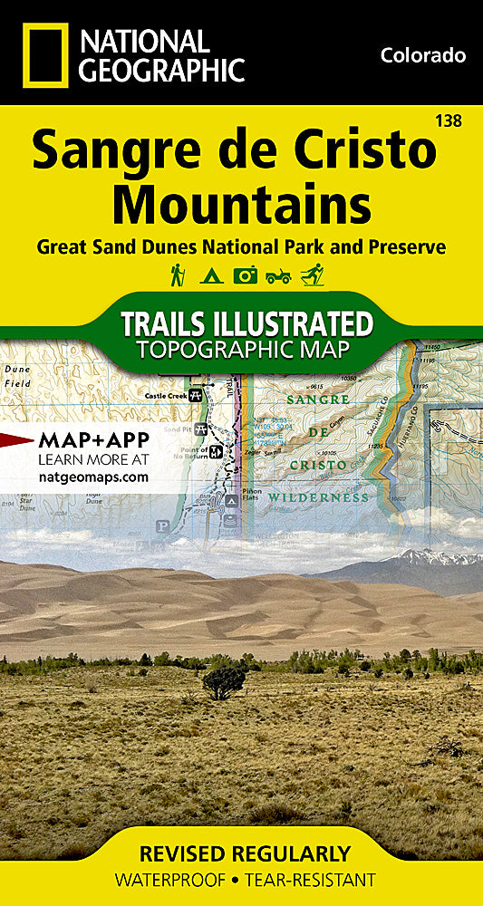 National Geographic Maps Sangre de Cristo Mountains Map (Great Sand Dunes National Park and Preserve)
