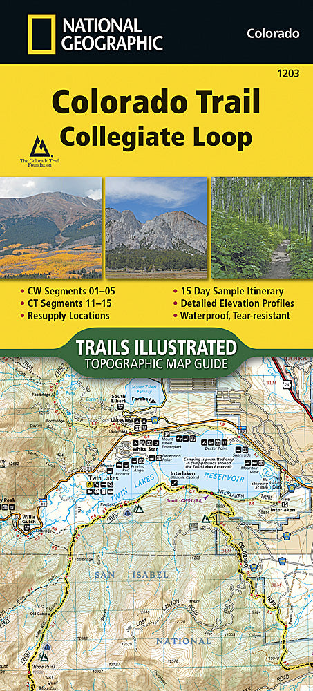 National Geographic Maps Colorado Trail, Collegiate Loop Map