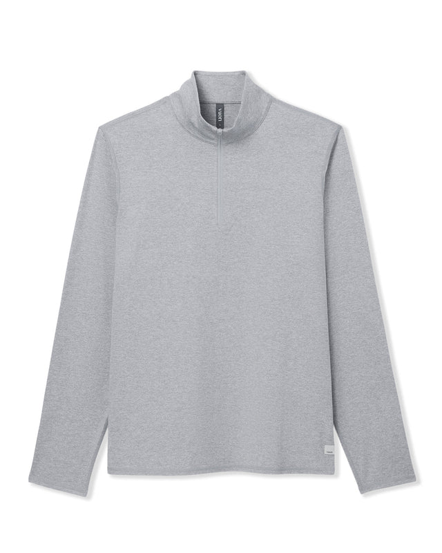 Vuori Ponto Half Zip Mock Neck Light Heather Grey