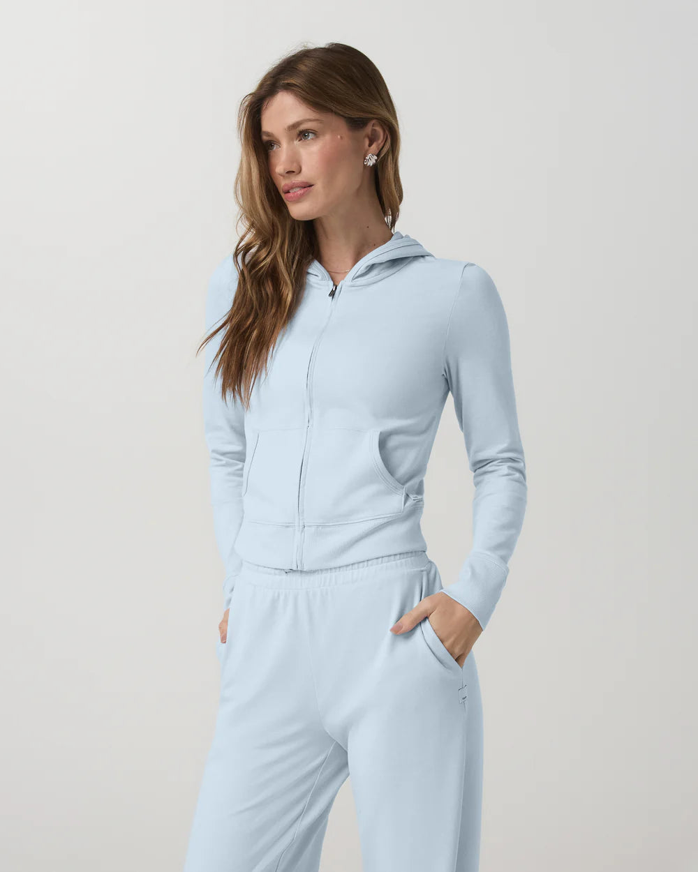 Vuori Halo Mini FZ Hoodie - Womens oft Sky Heather / S