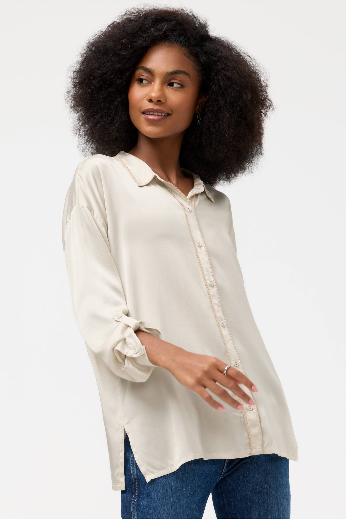 Johnny Was The Slim Audrey Collared Shirt - Womens