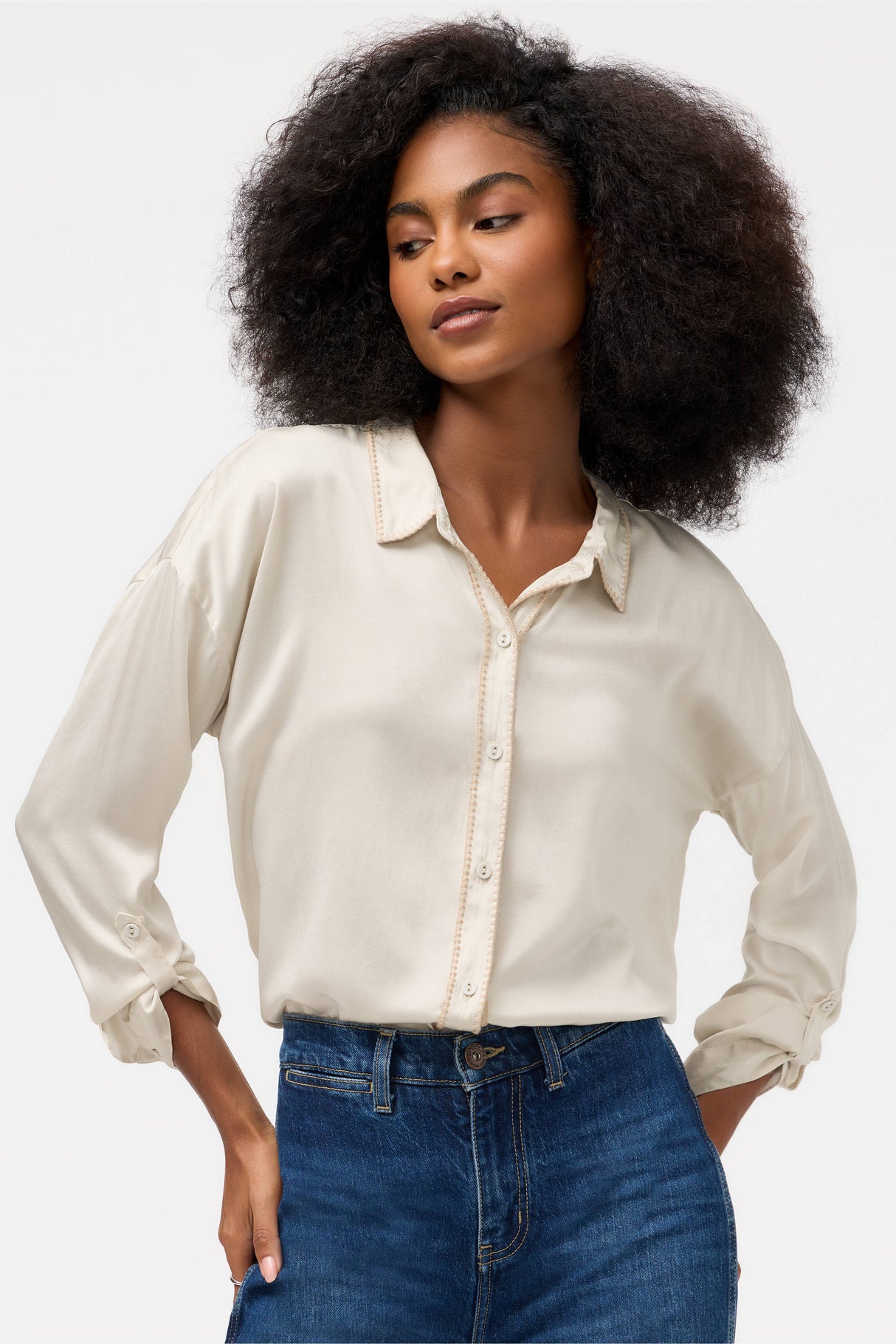 Johnny Was The Slim Audrey Collared Shirt - Womens