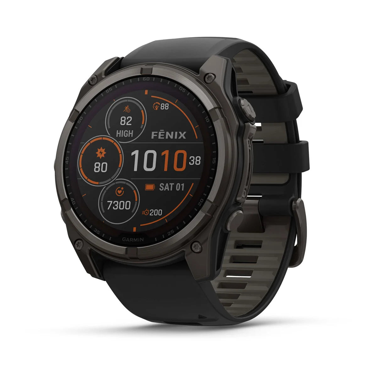 Garmin Fenix 8 51 Mm, Solar, Sapph, Carb Gry Dlc Tit w/ Blk/Peb Gry Sil Carbon Gray DLC Titanium / 51MM