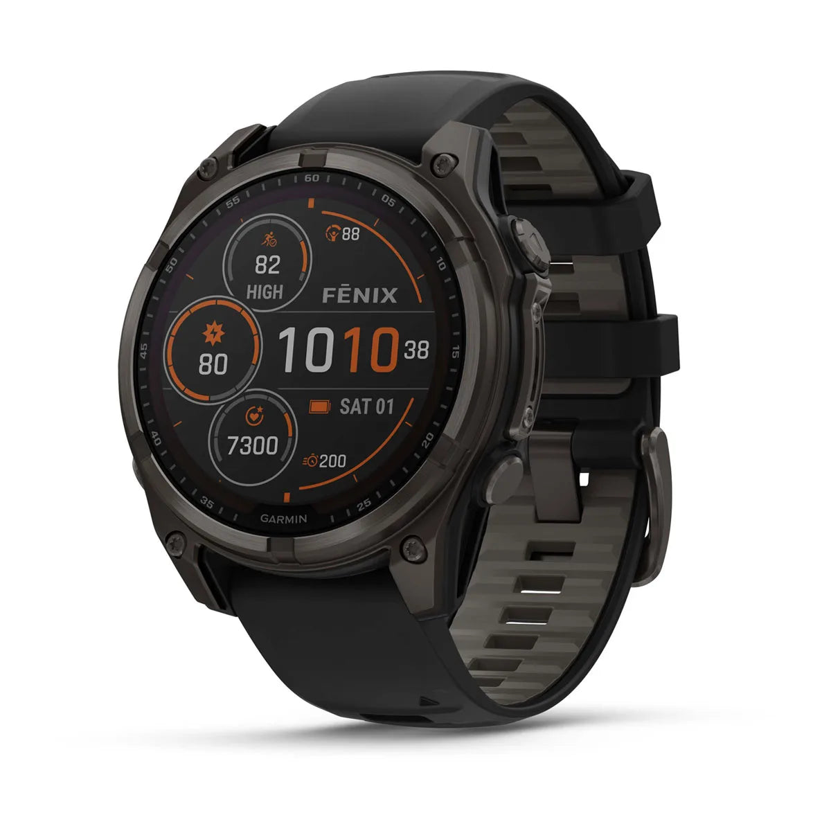 Garmin Fenix 8 47 Mm, Solar, Sapph, Carb Gry Dlc Tit w/ Blk/Peb Gry Sil Carbon Gray DLC Titanium / 47MM