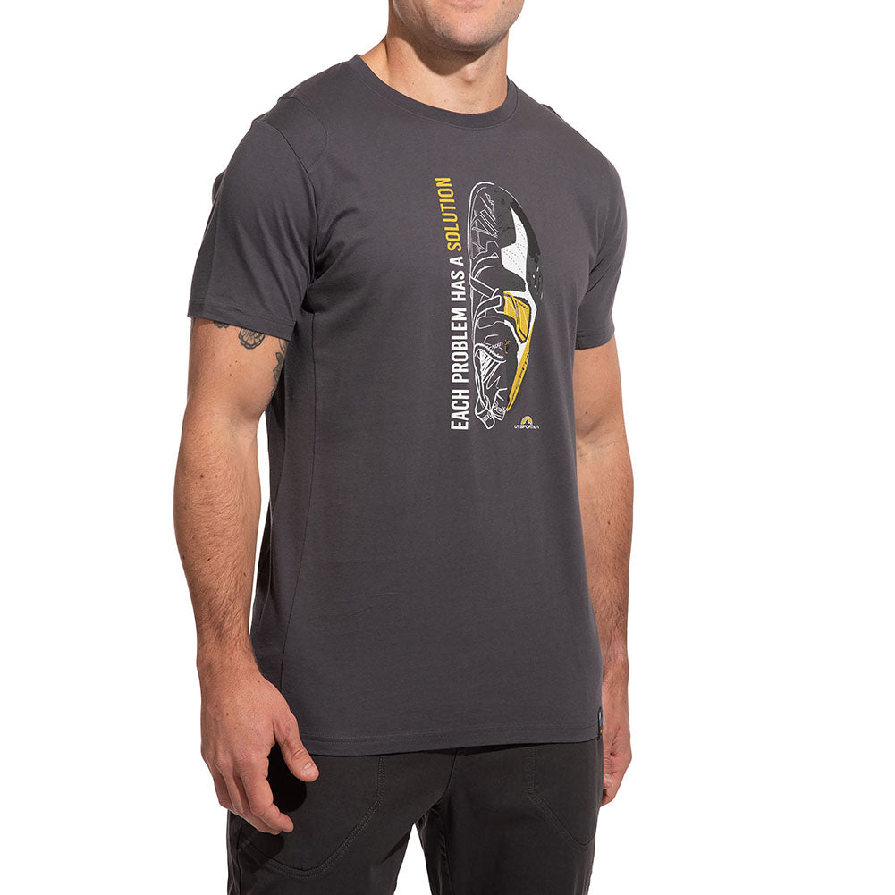 La Sportiva Solution T-Shirt - Mens Carbon/Yellow / XS