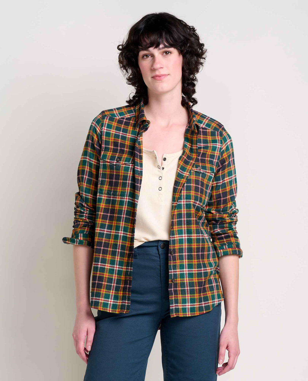 Toad & Co. Re-Form Flannel Long Sleeve Shirt - Womens Black / XS
