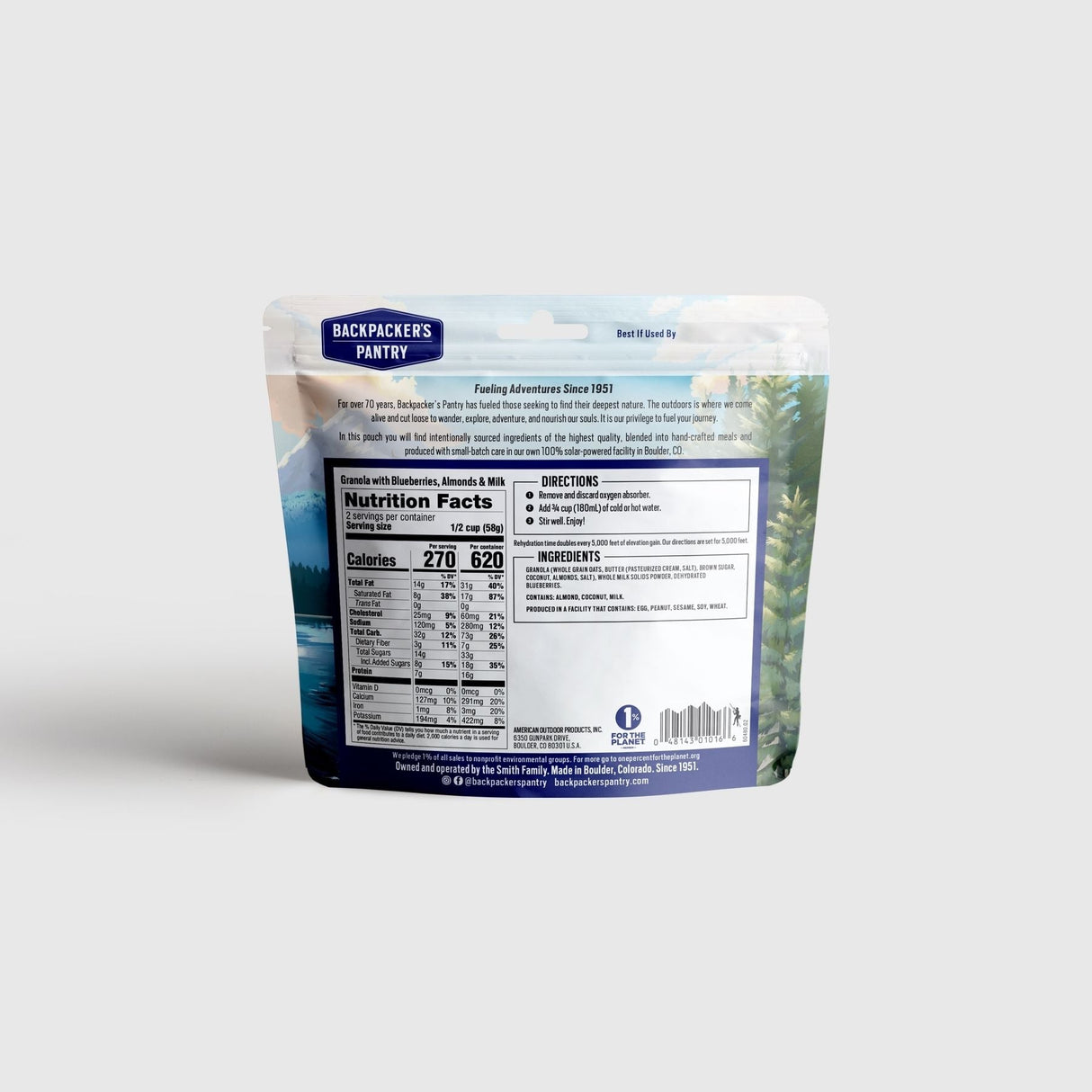 Backpackers Pantry Granola/Blueberries/Almonds/Milk