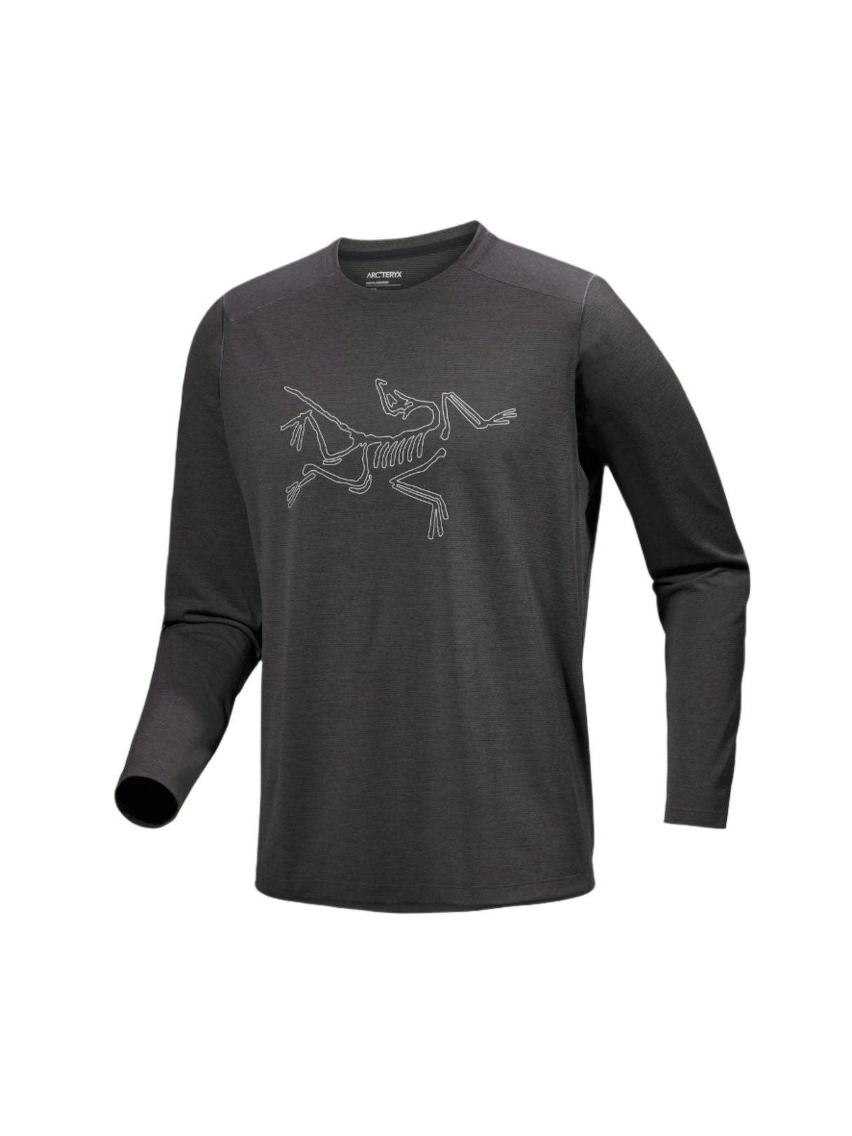 Arcteryx Cormac Logo Long Sleeve - Mens Black Heather / Solitude / S