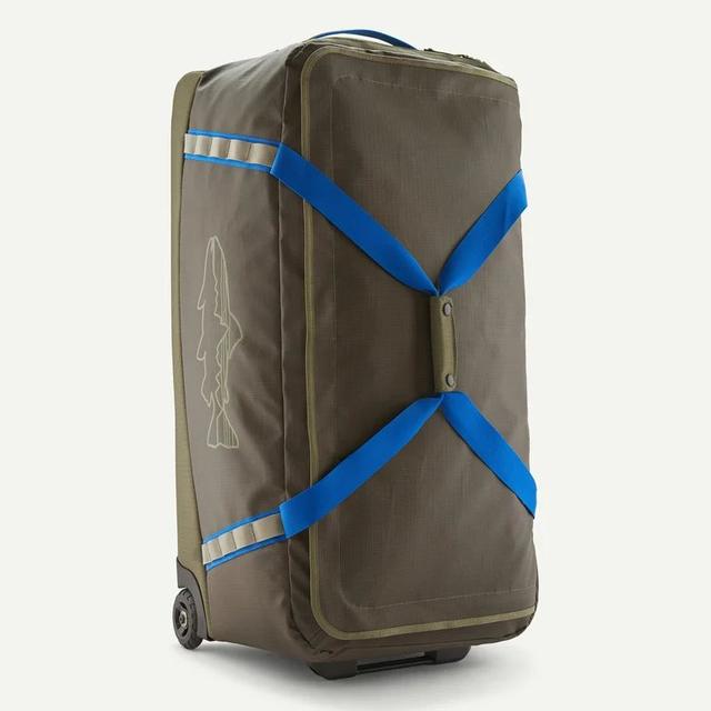 Patagonia Black Hole Wheeled Duffel 100L Basin Green w/Fitz Trout