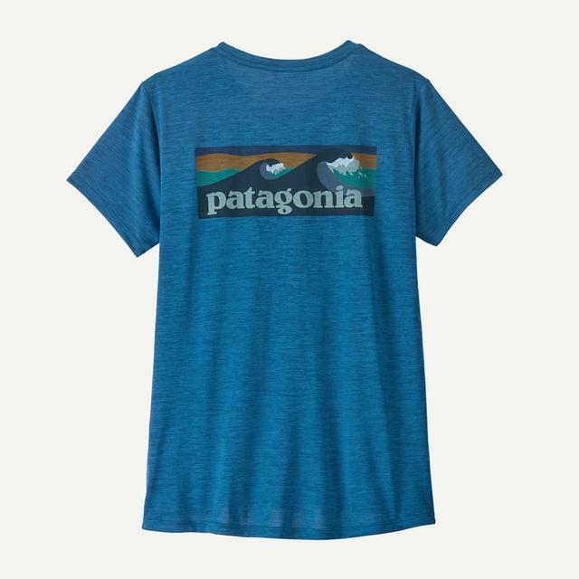Patagonia Cap Cool Daily Shirt - Boardshort Logo - Womens Aquatic Blue - Light Aquatic Blue X-Dye