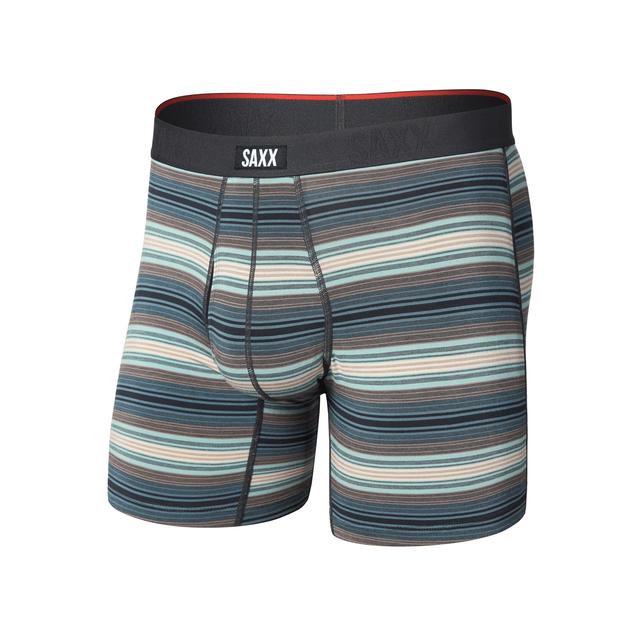 Saxx Vibe Xtra Soft Comfort Boxer Brief - Mens Baja Stripe- Dark Sage