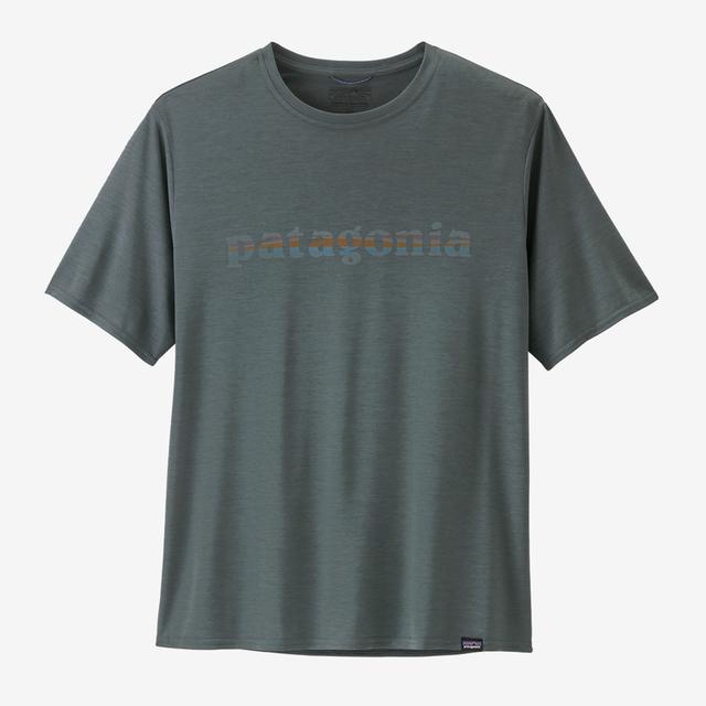 Patagonia Cap Cool Daily Graphic Shirt - Mens 73 Text Logo: Nouveau Green X-Dye / XXL
