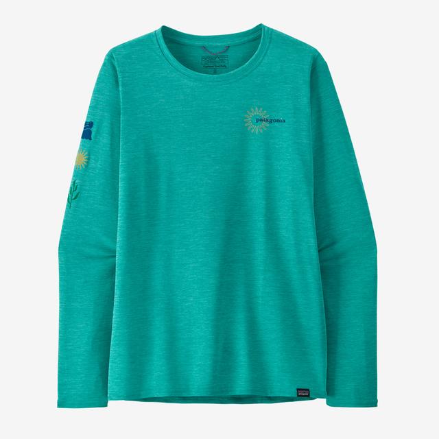 Patagonia Long Sleeve Cap Cool Daily Graphic Shirt - Womens Channel Islands: Subtidal Blue X-Dye / M