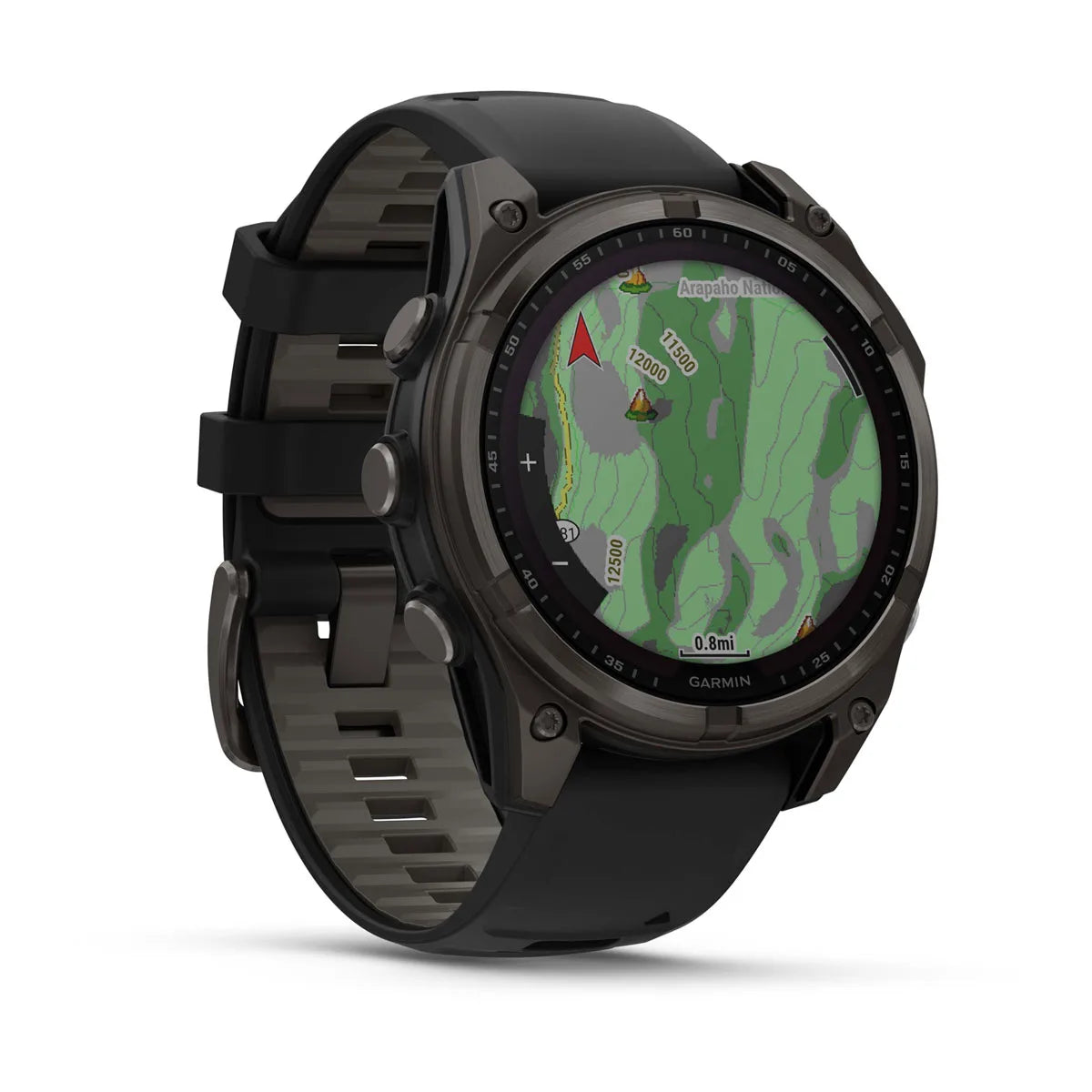 Garmin Fenix 8 47 Mm, Solar, Sapph, Carb Gry Dlc Tit w/ Blk/Peb Gry Sil