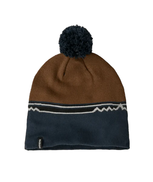 Patagonia Lightweight Powder Town Beanie Skyline Block: Shelter Brown