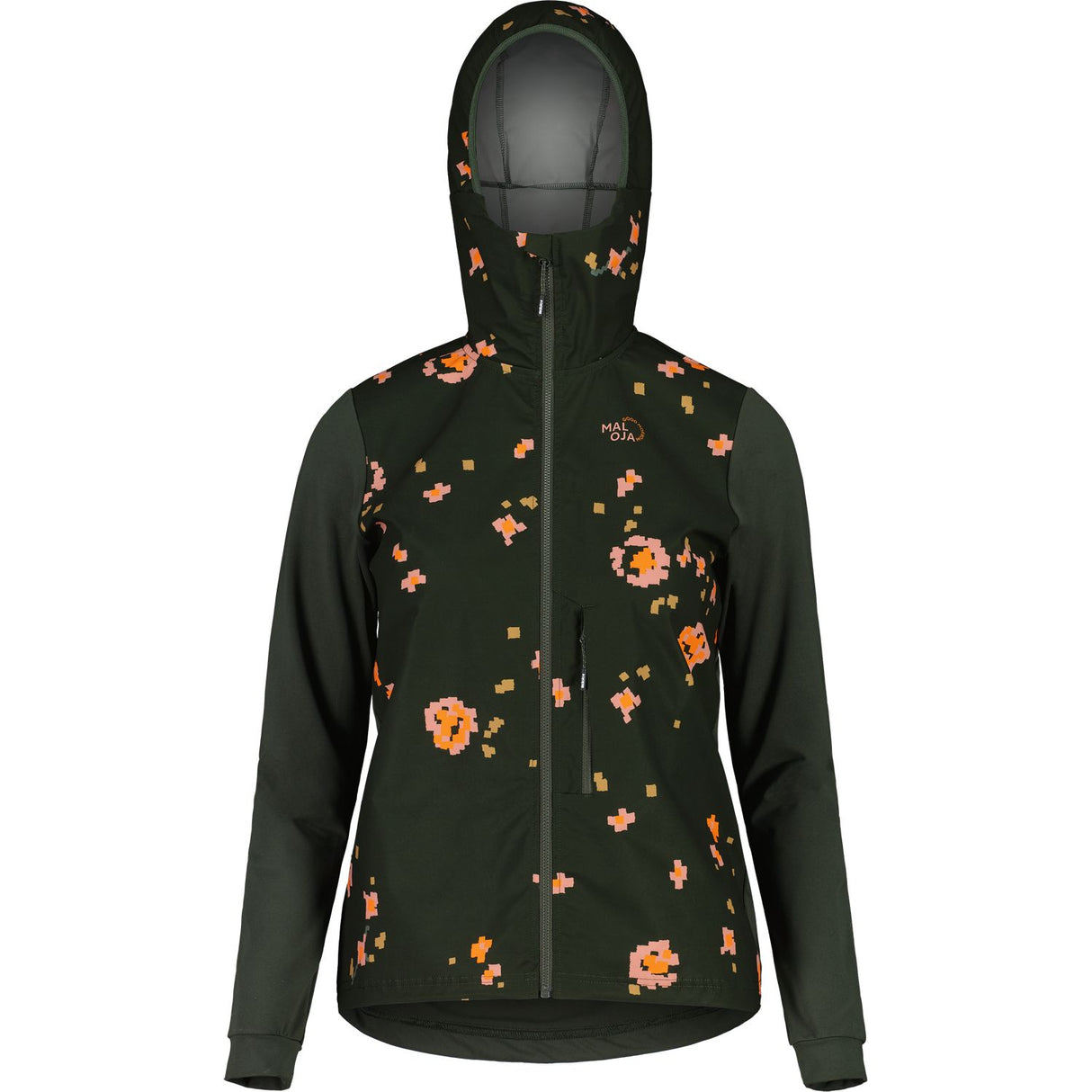 Maloja Sennesm Print Jacket - Womens deep forest pixelrose / XS