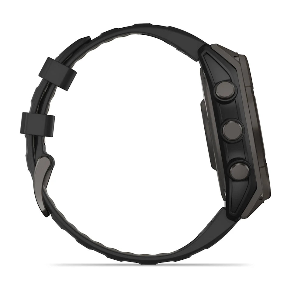 Garmin Fenix 8 47 Mm, Solar, Sapph, Carb Gry Dlc Tit w/ Blk/Peb Gry Sil