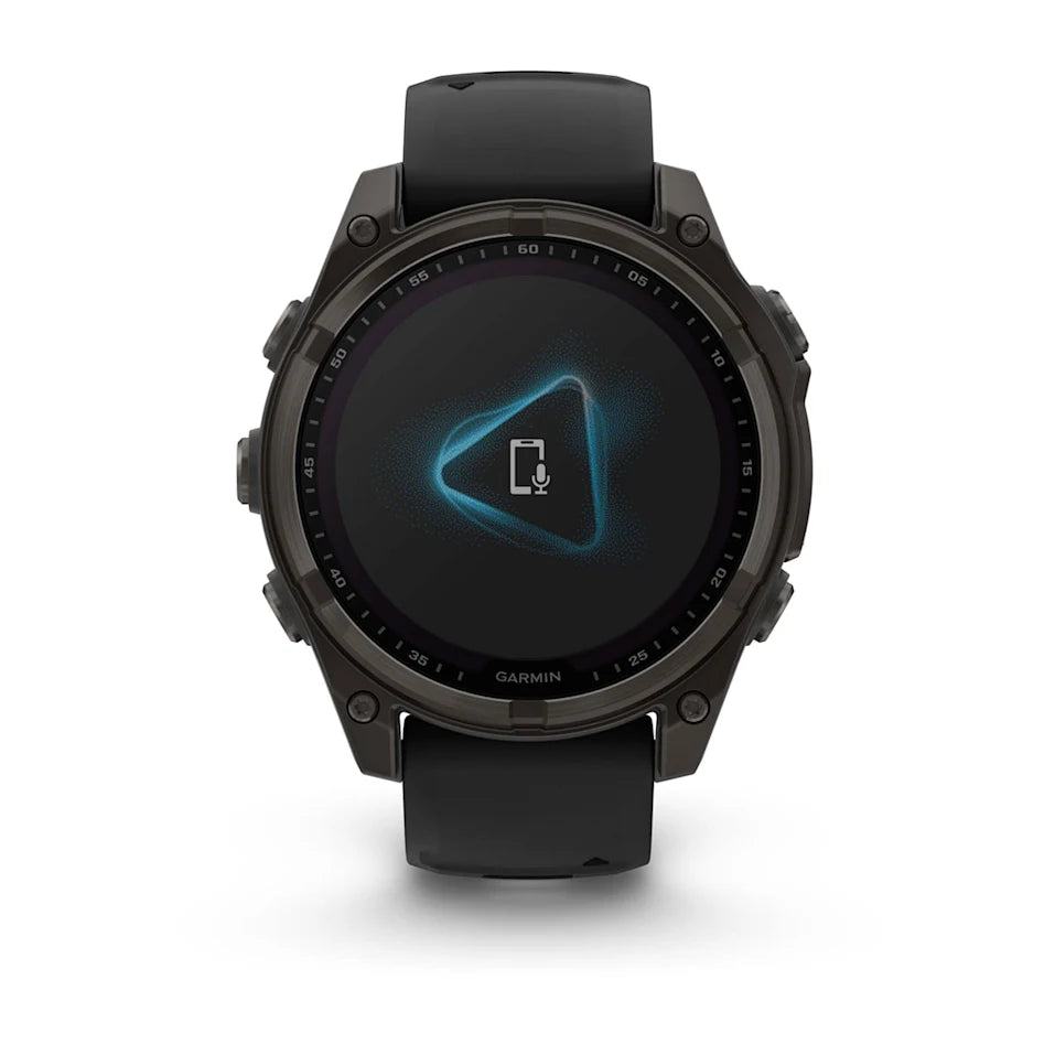 Garmin Fenix 8 47 Mm, Solar, Sapph, Carb Gry Dlc Tit w/ Blk/Peb Gry Sil