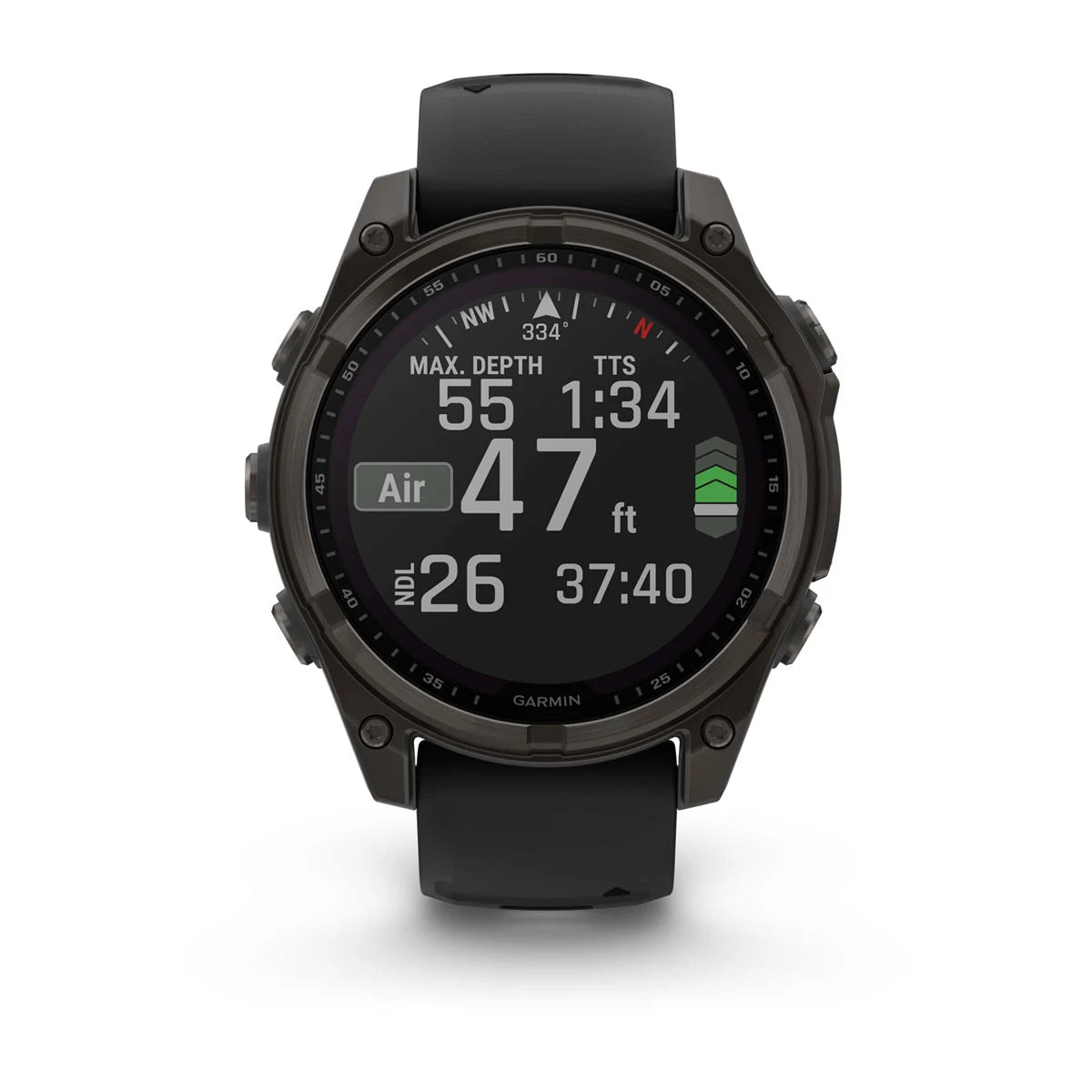 Garmin Fenix 8 47 Mm, Solar, Sapph, Carb Gry Dlc Tit w/ Blk/Peb Gry Sil
