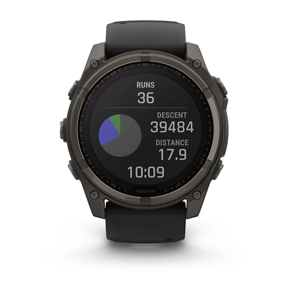 Garmin Fenix 8 51 Mm, Solar, Sapph, Carb Gry Dlc Tit w/ Blk/Peb Gry Sil