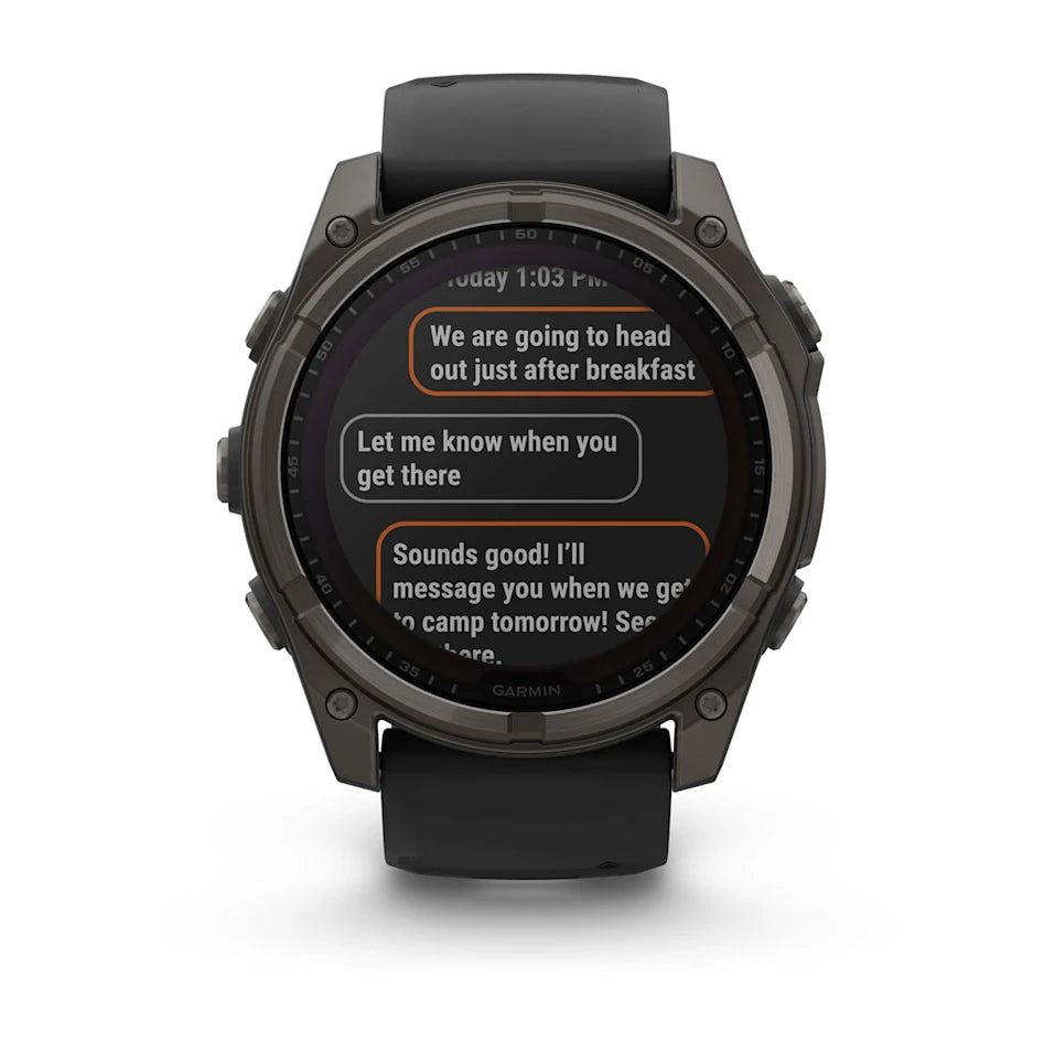 Garmin Fenix 8 51 Mm, Solar, Sapph, Carb Gry Dlc Tit w/ Blk/Peb Gry Sil