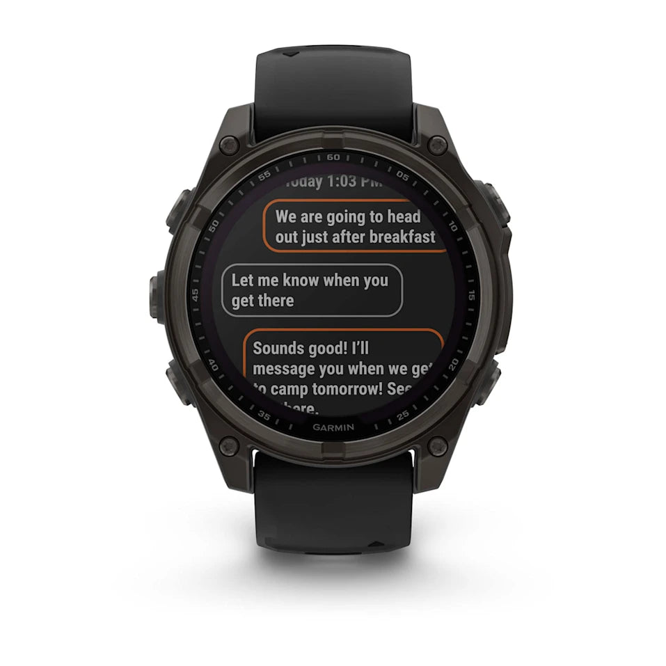Garmin Fenix 8 47 Mm, Solar, Sapph, Carb Gry Dlc Tit w/ Blk/Peb Gry Sil