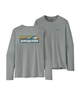 M's L/S Cap Cool Daily Graphic Shirt Boardshort Logo Abalone Blue: Feather Grey / XS