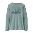 Long Sleeve Cap Cool Daily Graphic Shirt - Women's 73 Skyline: Thermal Blue X-Dye / L
