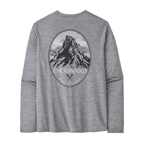 Longsleeve Cap Cool Daily Graphic Shirt - Lands - Men's Chouinard Crest: Feather Grey / L