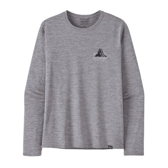 Longsleeve Cap Cool Daily Graphic Shirt - Lands - Men's Chouinard Crest: Feather Grey / L